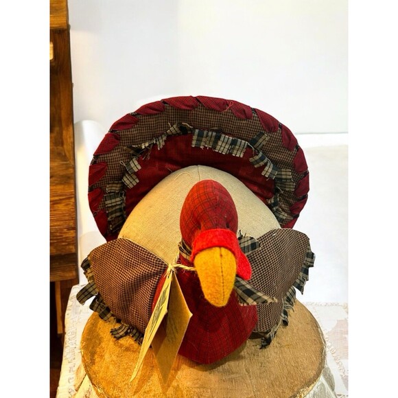 Thanksgiving Fall Decor HALLMARK Stitched Fabric Tobias Turkey Table Centerpiece - Picture 1 of 8